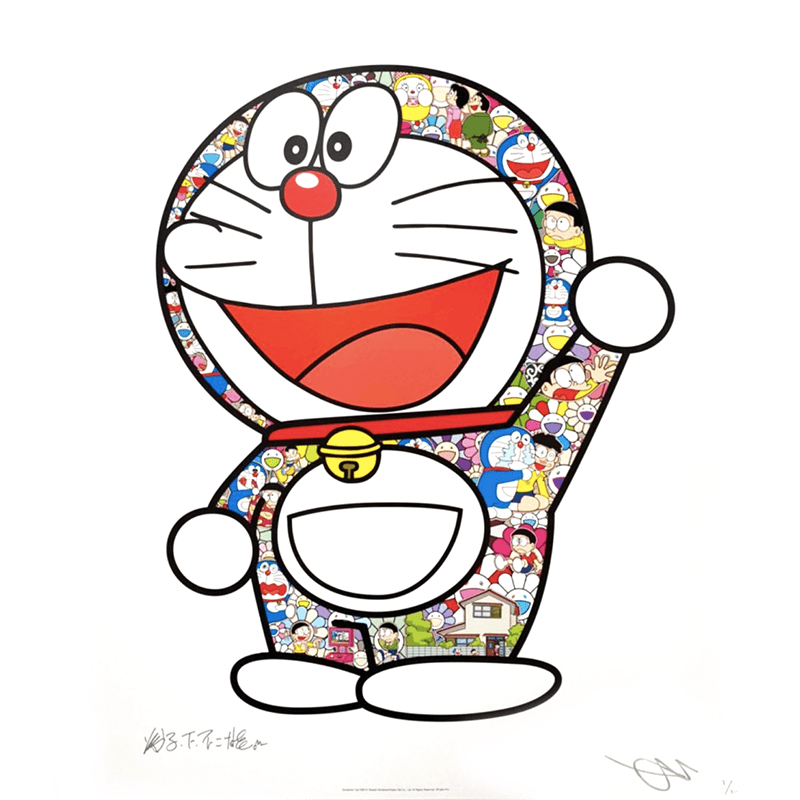 新款300村上隆签名胶印版画