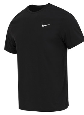 Nike耐克正品官网速干短袖男跑步透气运动T恤训练黑色半袖DV9840