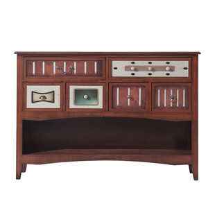 美式乡村复古实木斗柜收纳柜客厅靠墙柜子储物柜抽屉式卧室小边柜