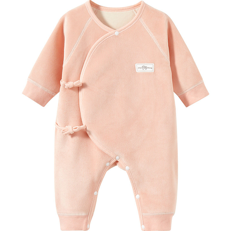 新生婴儿衣服春秋冬初生保暖0出生3月加绒冬装和尚哈衣宝宝连体衣