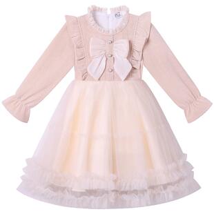 女童连衣裙秋冬2025新款儿童装冬季裙子小女孩冬装洋气蓬蓬公主裙