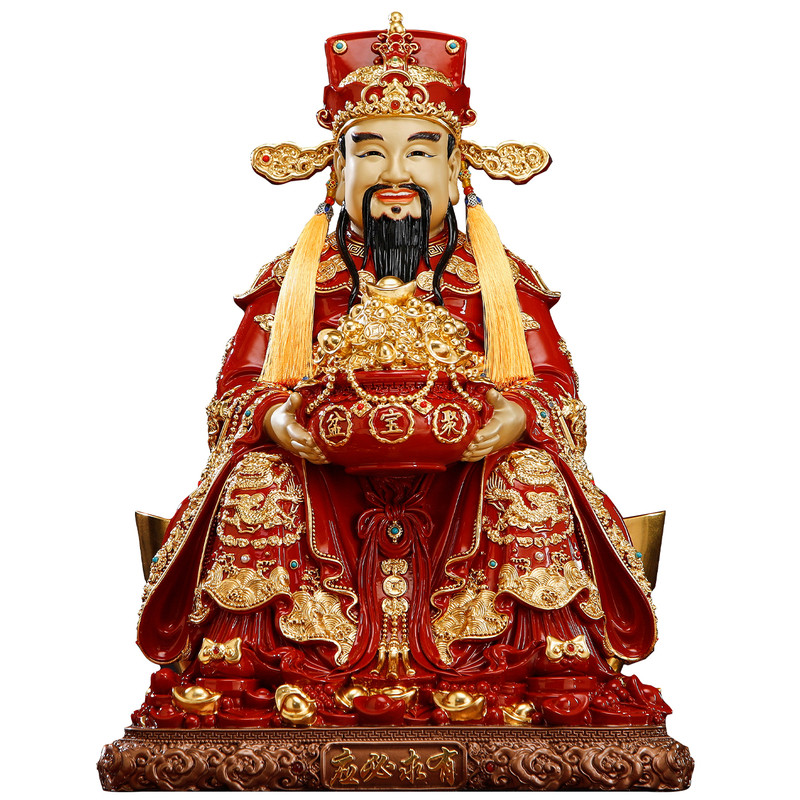 纯铜景泰蓝聚宝盆财神爷供奉神像