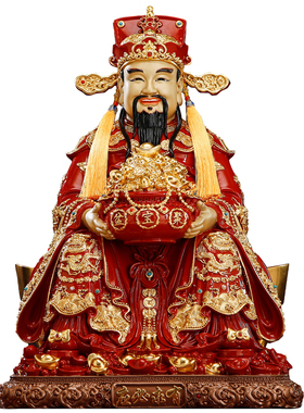 纯铜景泰蓝聚宝盆财神爷供奉神像