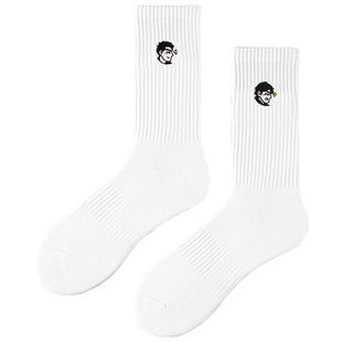 子墨×JO男孩画师联名子墨男士中长筒袜子纯棉刺绣送男友礼物潮