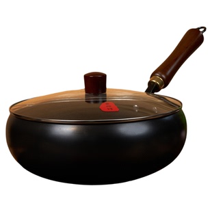 【加大尺寸28cm】古法大肚锅章师傅家用铁锅不粘锅平底炒菜炒锅厚