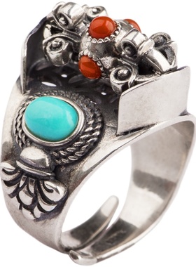 手工戒指纯银金刚杵时尚情侣镶嵌