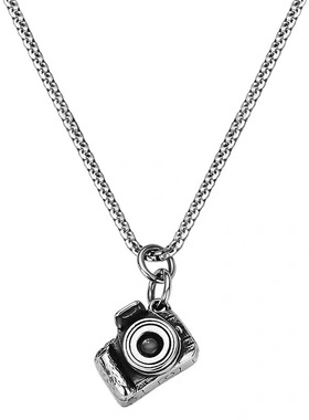NG肖战同款复古相机吊坠钛钢项链