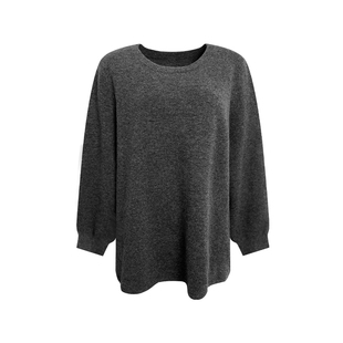 NAZ那子大码冬季柔雾绵羊毛后背扣针织衫胖妹妹圆领宽松时尚上衣