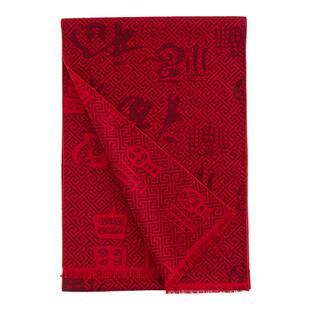 上海故事秋冬新款真丝拉绒桑蚕丝红色围巾过年生肖本命年礼物礼盒