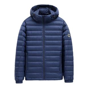 雪中飞2026冬新款男士短款连帽轻薄排骨羽绒服纯色简约分格休闲