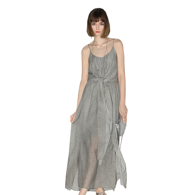 COCOBELLA古法炒色绑带连衣裙