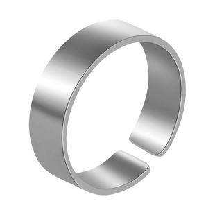 老银匠s999足银宽光面戒指男开口式简约素圈送男朋友光圈纯银戒指