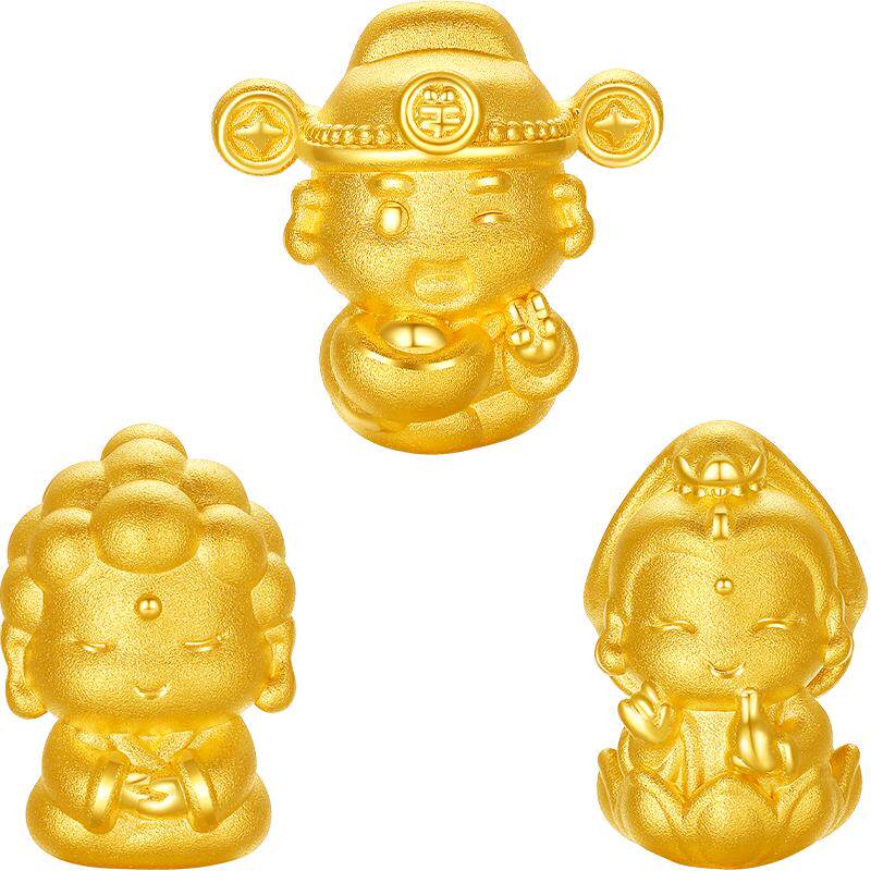 周六福黄金转运珠手链女款定价萌佛驾到手绳萌佛驾到系列送礼物