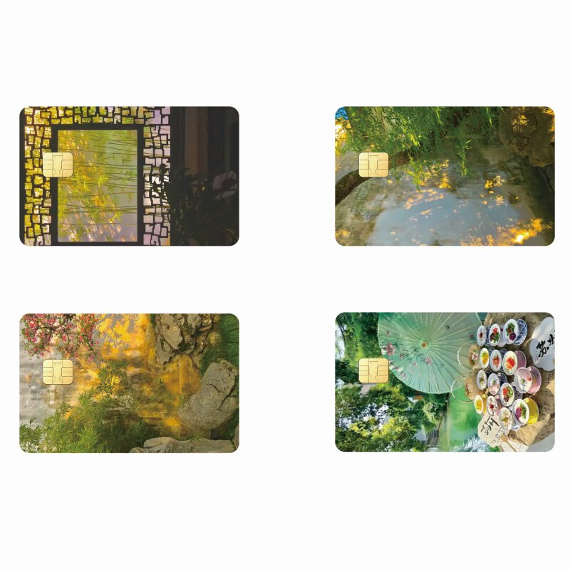城市苏州园林风景卡贴贴纸信用卡