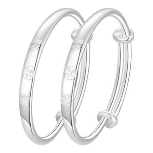 中国黄金福禄蛇宝童镯银手镯纯银足银999手镯宝宝镯百天周岁礼物