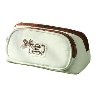 三年二班 磁吸笔袋2026年新款文具袋高颜值ins风男女孩款大容量铅笔盒初高中生用简约小众不撞款多功能文具盒