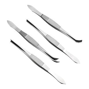 医用眼科镊子手术镊弯镊睫毛镊不锈钢眼用镊精细有钩镊无钩直弯头