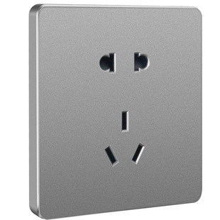 国际电工星空灰开关插座面板三孔16A空调插板家用一开五孔带开关