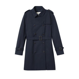 GANT/甘特秋冬季新款女士复古老钱风双排扣大翻领中长款风衣外套