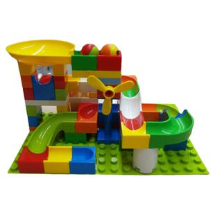 三佳大颗粒拼装百变滑道滚珠轨道积木拼插玩具儿童亲子益智场景