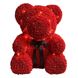 永生花小熊玫瑰花礼盒花束生日跨年元旦礼物送新人闺蜜女友老婆