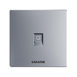 山泽网线面板网络电脑插座86型超五六类千兆信息模块双接口网线盒