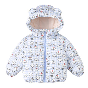 胖胖象儿童开春薄棉外套2025新款童装轻薄小棉袄休闲宝宝连帽棉服