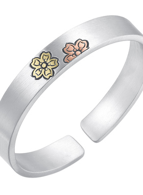 足银999流金岁月开口银手镯女