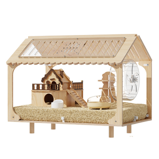 仓鼠笼子豪华别墅透明亚克力金丝熊大笼子专用木质防啃咬超大空间