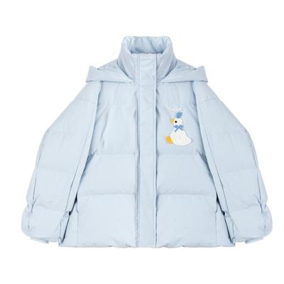 KEIKO温柔无龄感海盐蓝色棉服