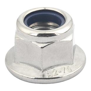 304不锈钢六角带垫法兰尼龙防松螺母镀锌防滑锁紧自锁螺帽M3M4M16