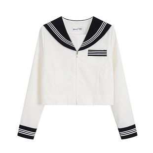 花千猪原创 津原中水手服 日系关西襟白三本基础款jk制服长袖套装