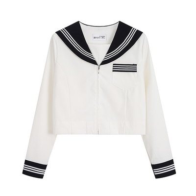 花千猪原创 津原中水手服 日系关西襟白三本基础款jk制服长袖套装