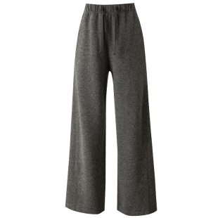 灰色针织毛呢阔腿裤女秋冬新款女裤高腰拖地裤子宽松休闲裤直筒裤