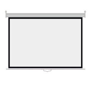 手拉自锁幕布手动幕布100寸120寸150寸投影幕布手拉式手动升降幕布投影家用投影仪幕布投影布幕布自动回收幕