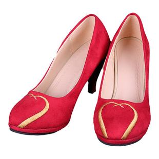 【漫囧】王者 一生所爱 露娜高跟鞋 cos鞋子红色刺绣婚鞋现货