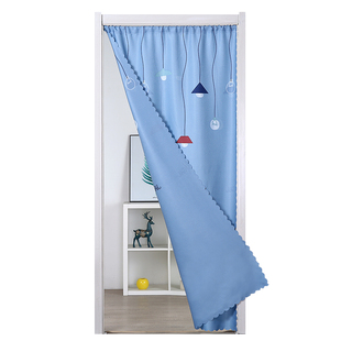 门帘布艺隔断帘装饰帘四季简约ins家用卧室长款遮物挂布免打孔整