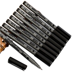 斯塔针管笔防水勾线笔极细描边描线动漫设计马克笔绘画手绘水彩漫画专用高光笔绘图套装美术生专用秀丽笔软头