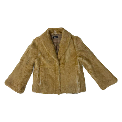 进口兔毛皮草外套短款冬季新款