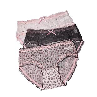 【10A抗菌】果壳网纱春夏26新款纯棉裆底抗菌性感女士内裤组合