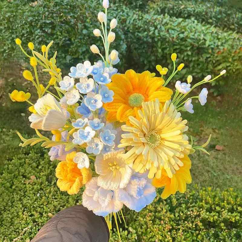 扭扭棒花束手工diy材料包玫瑰花向日葵编织自制一举夺魁妞妞桌面