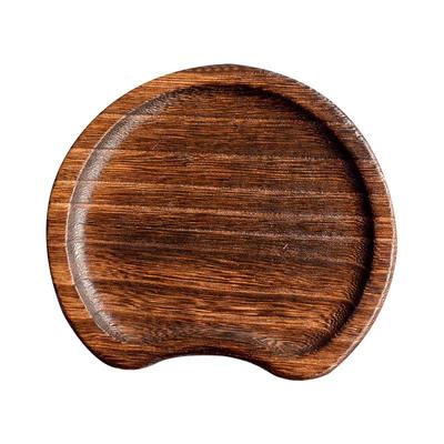 日式烧桐木质托盘半月型复古果盘木碟下午茶点心盘实木壶承小茶盘