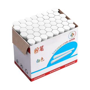 彩色粉笔多色儿童无尘无毒画板黑板报教师专用批发幼儿园教学家用无粉尘灰尘学生水溶性白色六角鲜艳粉笔套夹