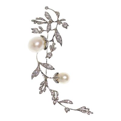 喻棠正版复古925银天然珍珠胸针