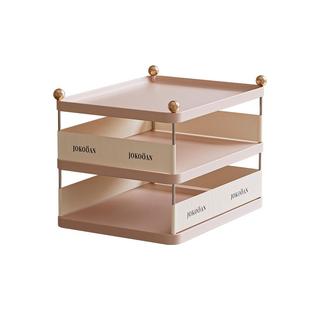 桌面置物架办公室创意工位整理神器多层办公用品文件a4储物推拉架