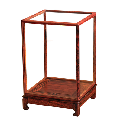 红酸枝实木板玻璃罩展示盒