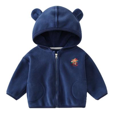 婴儿摇粒绒外套宝宝保暖连帽衣服