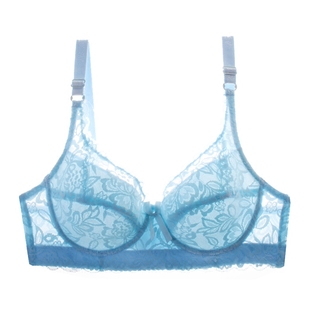 带钢圈文胸薄款大码超薄模杯胖mm性感聚拢收副乳透气蕾丝女内衣夏