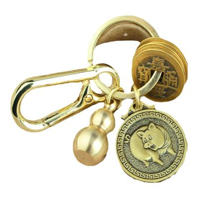 黄铜十二生肖钥匙扣挂件创意葫芦