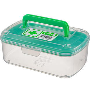 日本进口小药箱双层医药箱家用药品收纳盒手提便携药盒药物急救箱